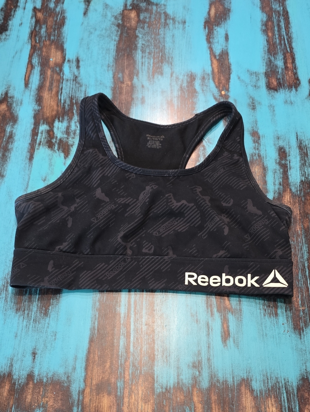 Reebok Black Logo Racerback Sports Bra
